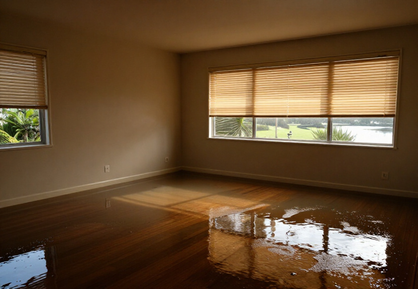 Waterlogged warehouse in Rooty Hill before drying